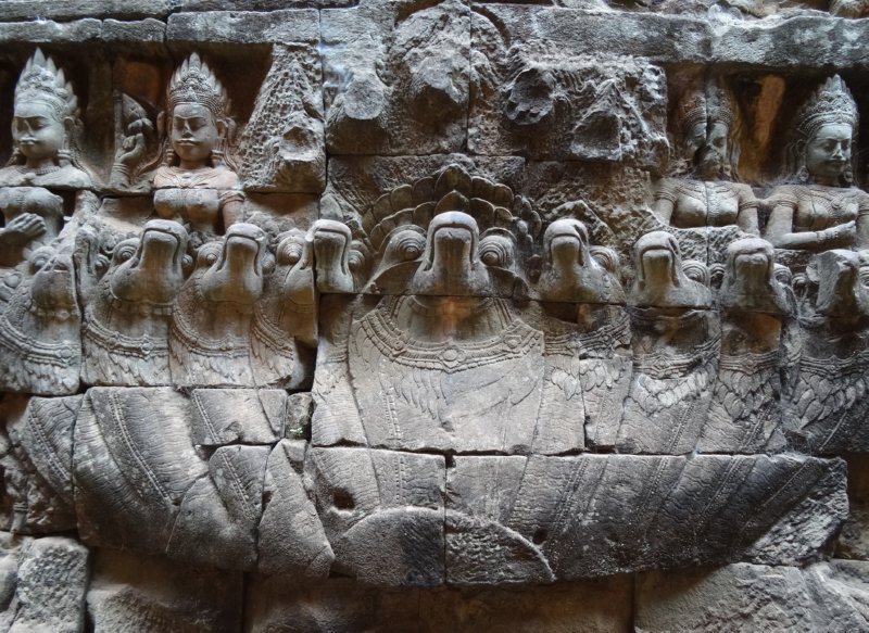 Ankor Thom - 9-hoofdige naga bij Terrace of the Leper King