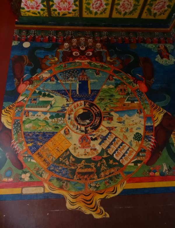 Shangri La - Ganden Sumtselling Gompa klooster wheel of life
